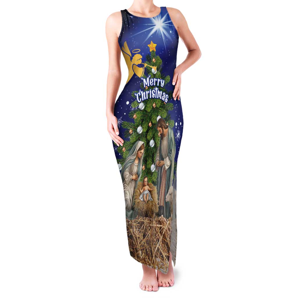 Lithuania Christmas Tank Maxi Dress Chistmas Begin With Christ - Wonder Print Shop