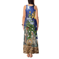 Lithuania Christmas Tank Maxi Dress Chistmas Begin With Christ - Wonder Print Shop