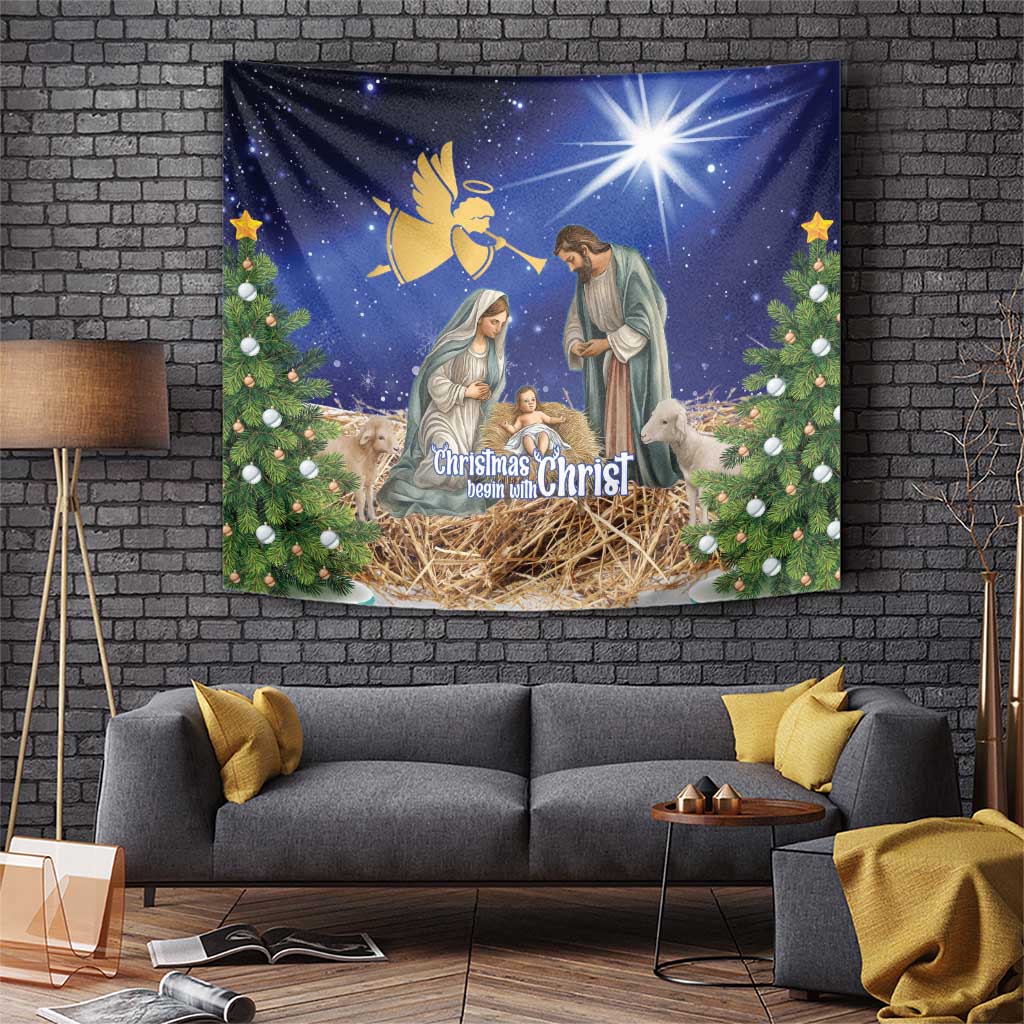 Lithuania Christmas Tapestry Chistmas Begin With Christ - Wonder Print Shop