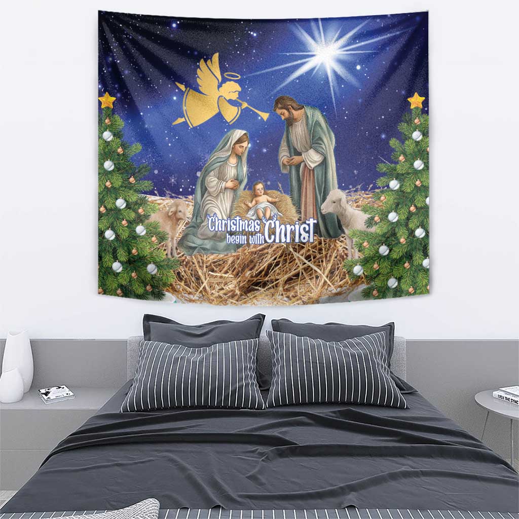 Lithuania Christmas Tapestry Chistmas Begin With Christ - Wonder Print Shop