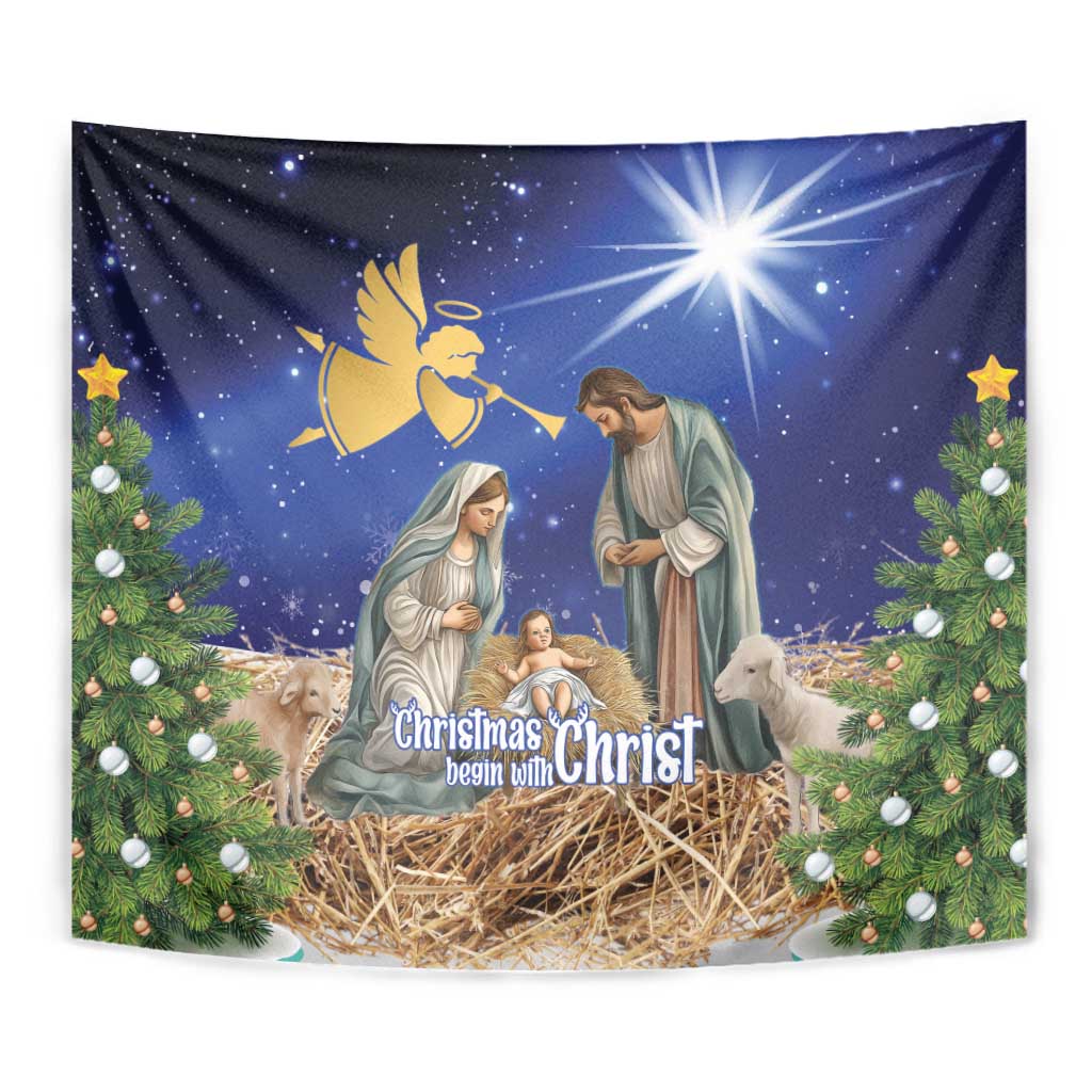 Lithuania Christmas Tapestry Chistmas Begin With Christ - Wonder Print Shop