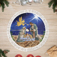 Lithuania Christmas Tree Skirt Chistmas Begin With Christ - Wonder Print Shop