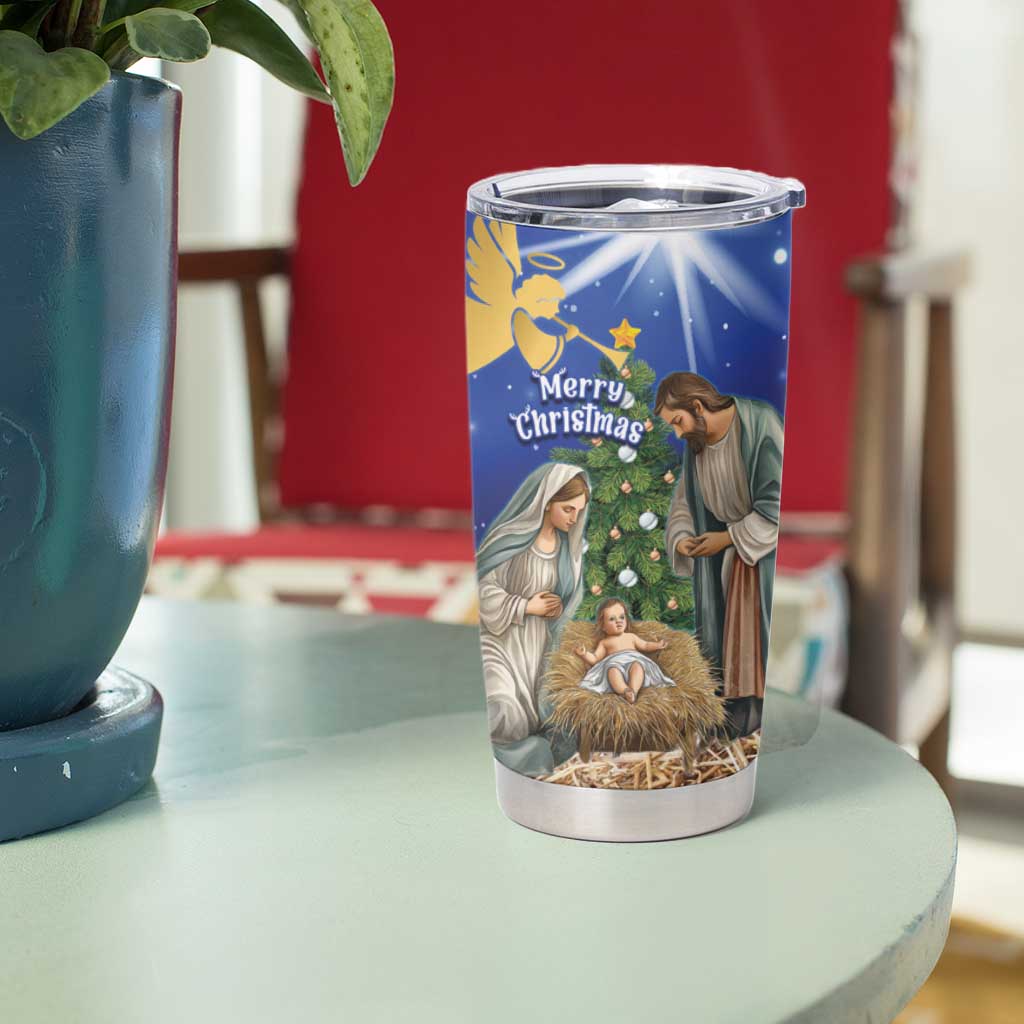 Lithuania Christmas Tumbler Cup Chistmas Begin With Christ - Wonder Print Shop