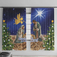 Lithuania Christmas Window Curtain Chistmas Begin With Christ - Wonder Print Shop