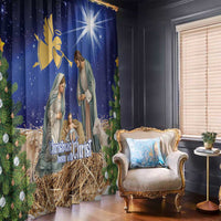 Lithuania Christmas Window Curtain Chistmas Begin With Christ - Wonder Print Shop