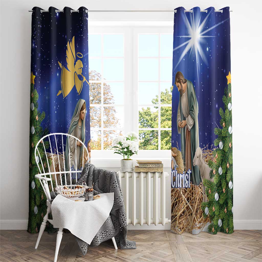 Lithuania Christmas Window Curtain Chistmas Begin With Christ - Wonder Print Shop