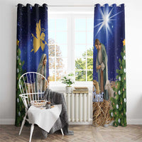 Lithuania Christmas Window Curtain Chistmas Begin With Christ - Wonder Print Shop