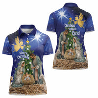 Lithuania Christmas Women Polo Shirt Chistmas Begin With Christ - Wonder Print Shop
