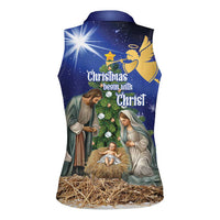 Lithuania Christmas Women Sleeveless Polo Shirt Chistmas Begin With Christ - Wonder Print Shop