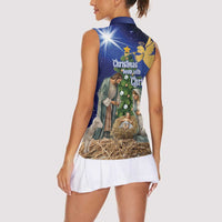 Lithuania Christmas Women Sleeveless Polo Shirt Chistmas Begin With Christ - Wonder Print Shop