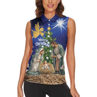 Lithuania Christmas Women Sleeveless Polo Shirt Chistmas Begin With Christ - Wonder Print Shop