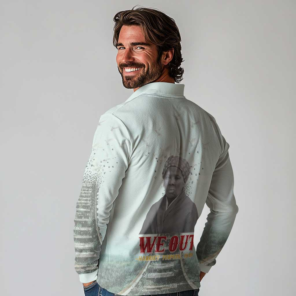 Harriet Tubman 1849 Long Sleeve Polo Shirt Freedom Fighter Legacy - Wonder Print Shop