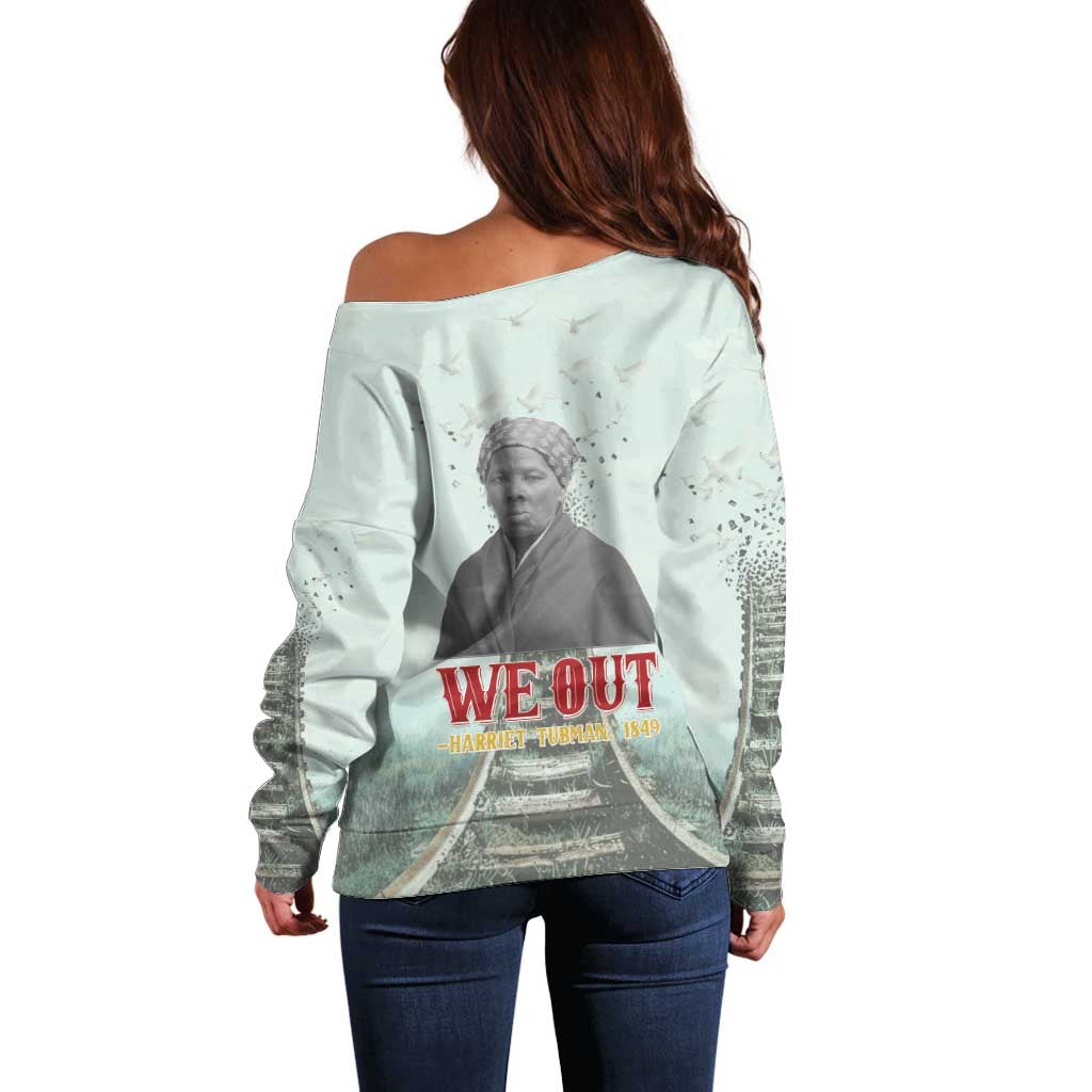 Harriet Tubman 1849 Off Shoulder Sweater Freedom Fighter Legacy - Wonder Print Shop