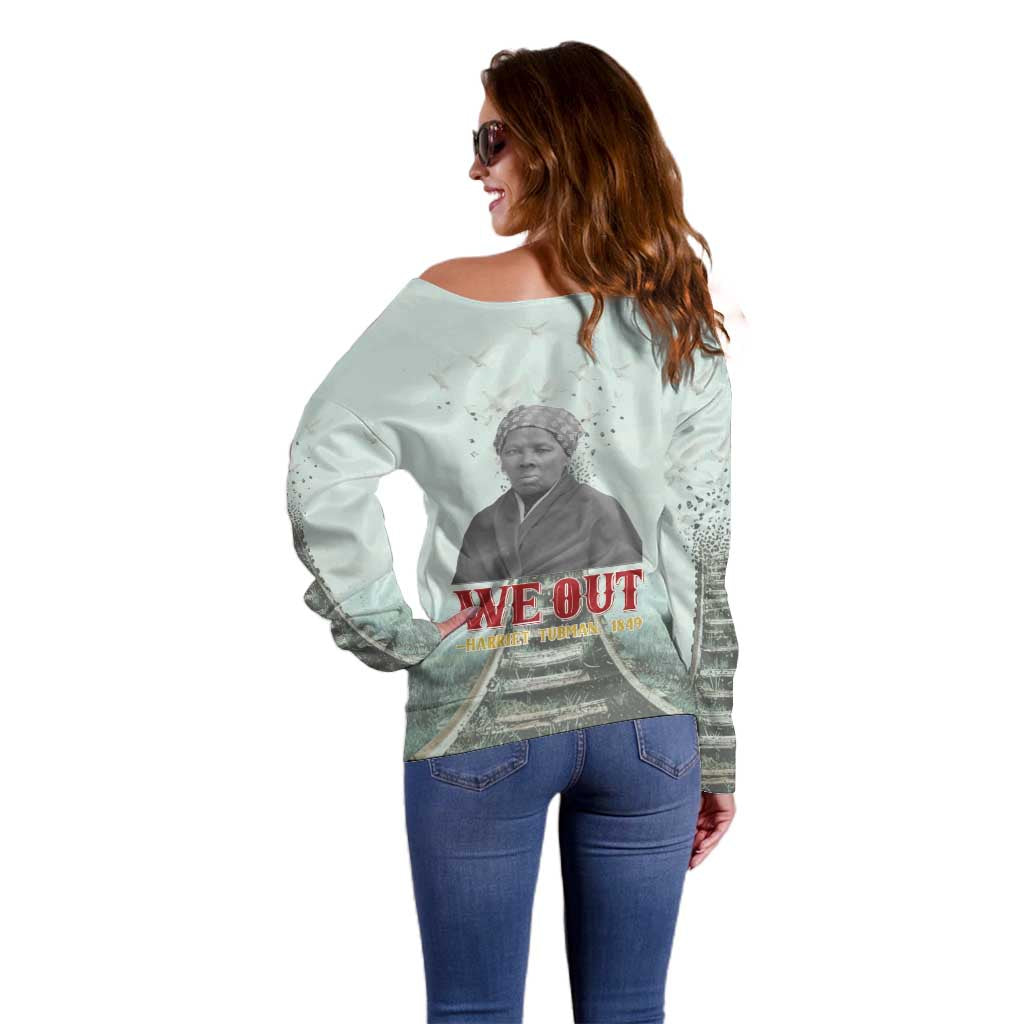 Harriet Tubman 1849 Off Shoulder Sweater Freedom Fighter Legacy - Wonder Print Shop