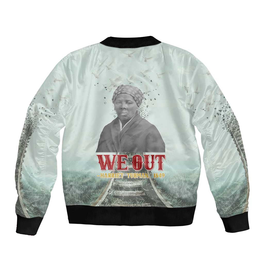 Harriet Tubman 1849 Sleeve Zip Bomber Jacket Freedom Fighter Legacy - Wonder Print Shop