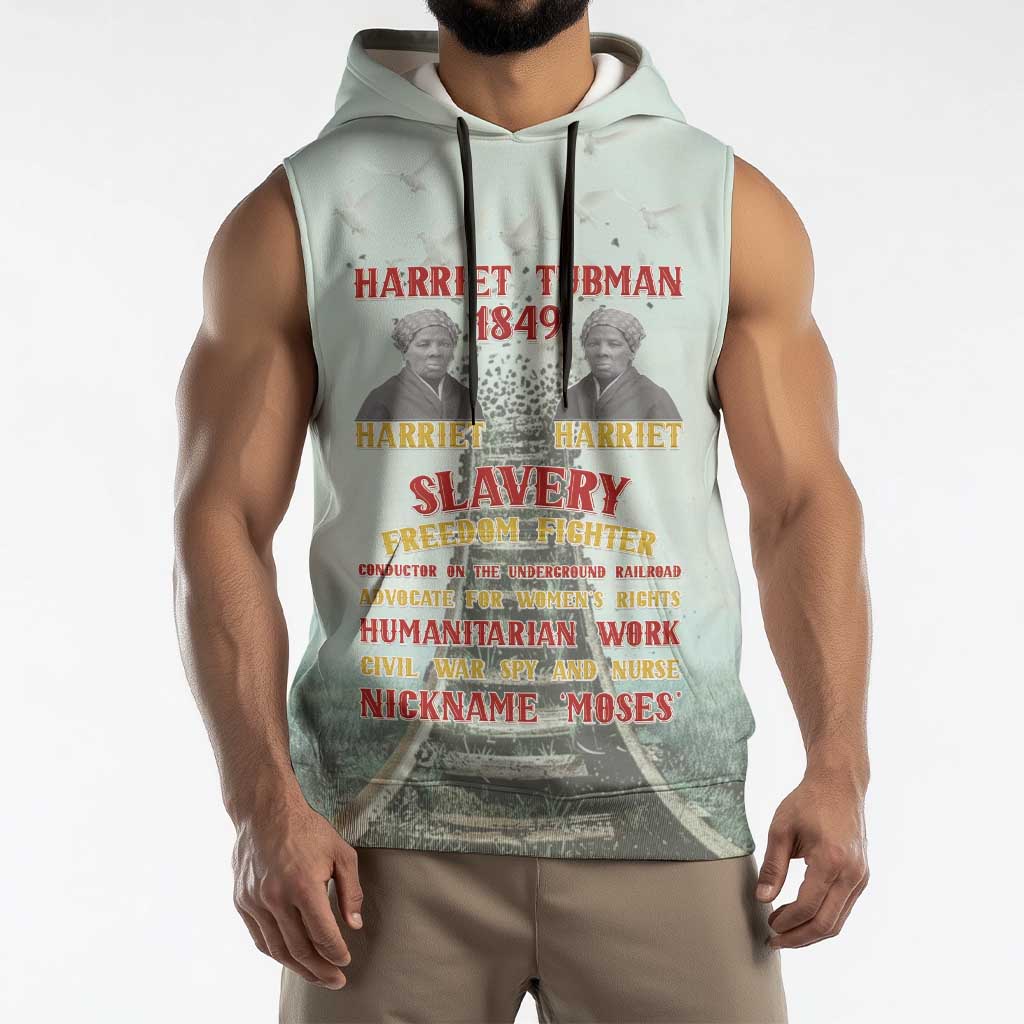 Harriet Tubman 1849 Sleeveless Hoodie Freedom Fighter Legacy - Wonder Print Shop