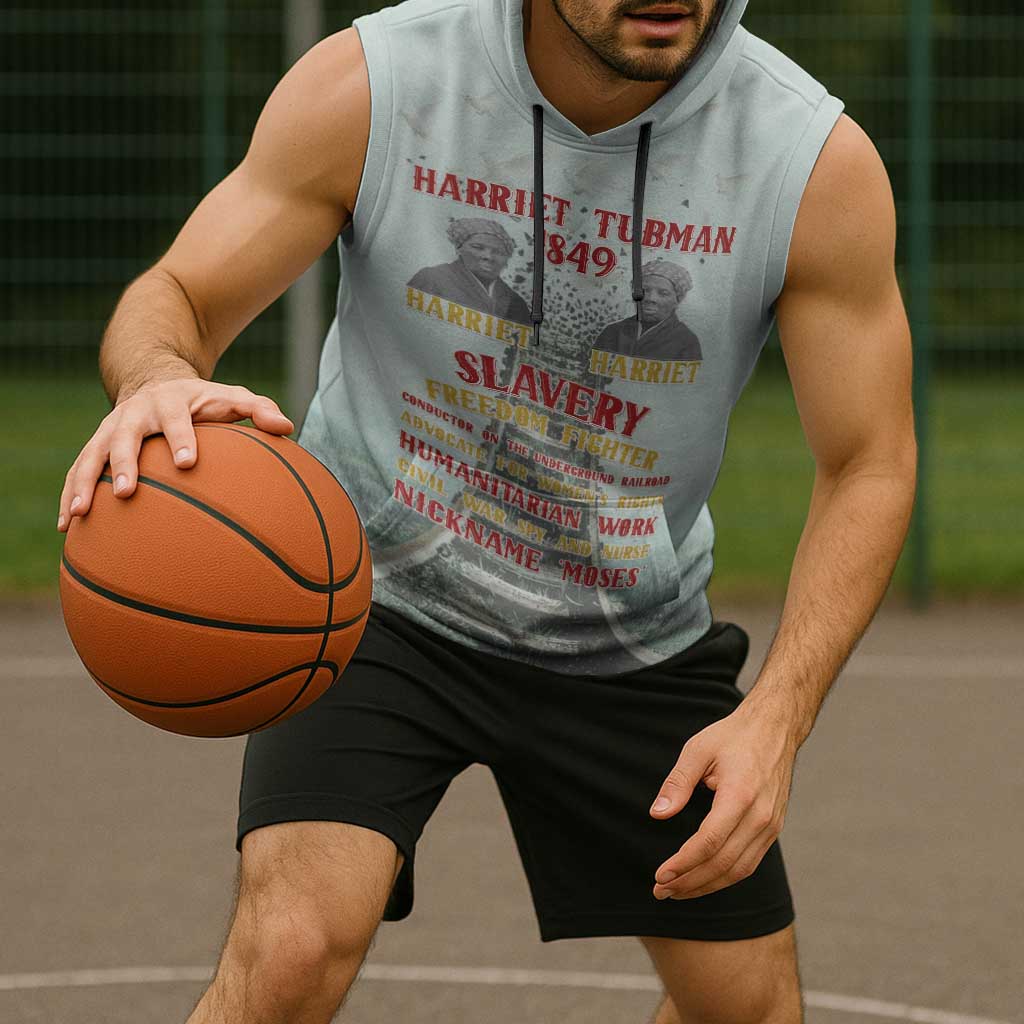 Harriet Tubman 1849 Sleeveless Hoodie Freedom Fighter Legacy - Wonder Print Shop