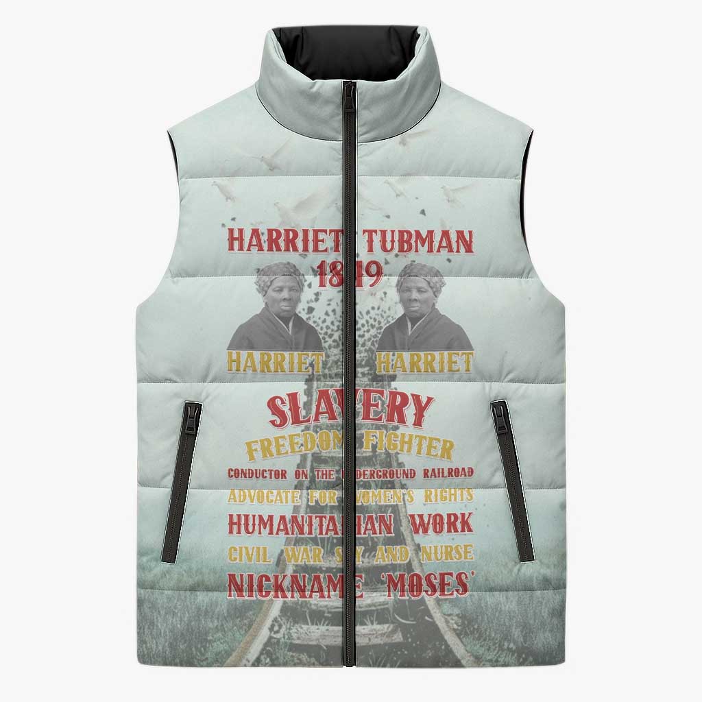 Harriet Tubman 1849 Sleeveless Puffer Jacket Freedom Fighter Legacy - Wonder Print Shop