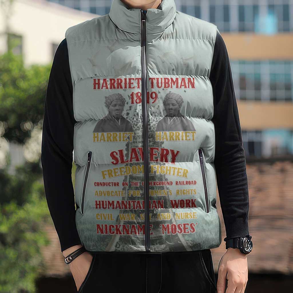 Harriet Tubman 1849 Sleeveless Puffer Jacket Freedom Fighter Legacy - Wonder Print Shop