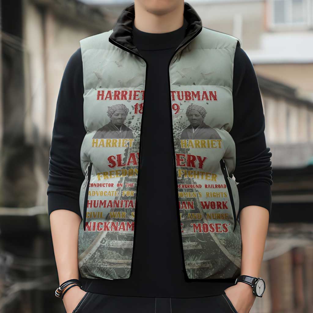 Harriet Tubman 1849 Sleeveless Puffer Jacket Freedom Fighter Legacy - Wonder Print Shop