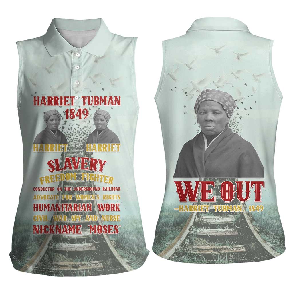 Harriet Tubman 1849 Women Sleeveless Polo Shirt Freedom Fighter Legacy - Wonder Print Shop