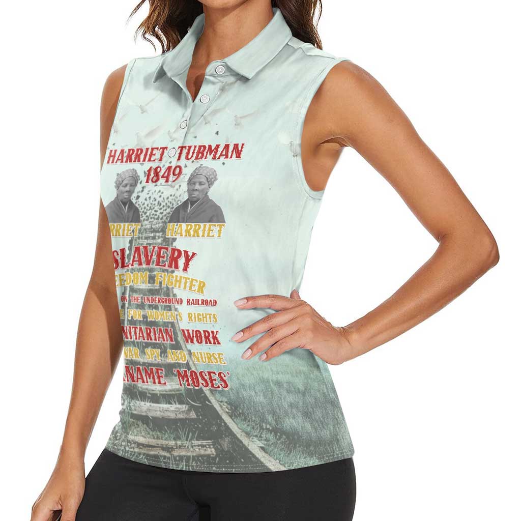 Harriet Tubman 1849 Women Sleeveless Polo Shirt Freedom Fighter Legacy - Wonder Print Shop