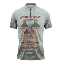 Harriet Tubman 1849 Zipper Polo Shirt Freedom Fighter Legacy - Wonder Print Shop
