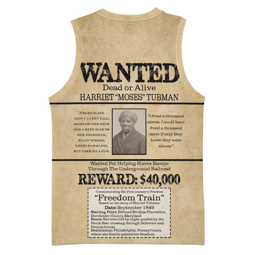 WANTED for Freedom Basketball Jersey Harriet Moses Tubman - Wonder Print Shop