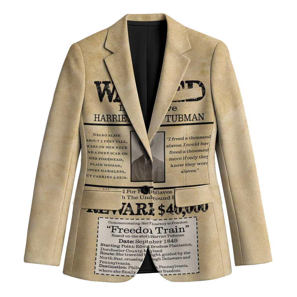 WANTED for Freedom Blazer Harriet Moses Tubman - Wonder Print Shop