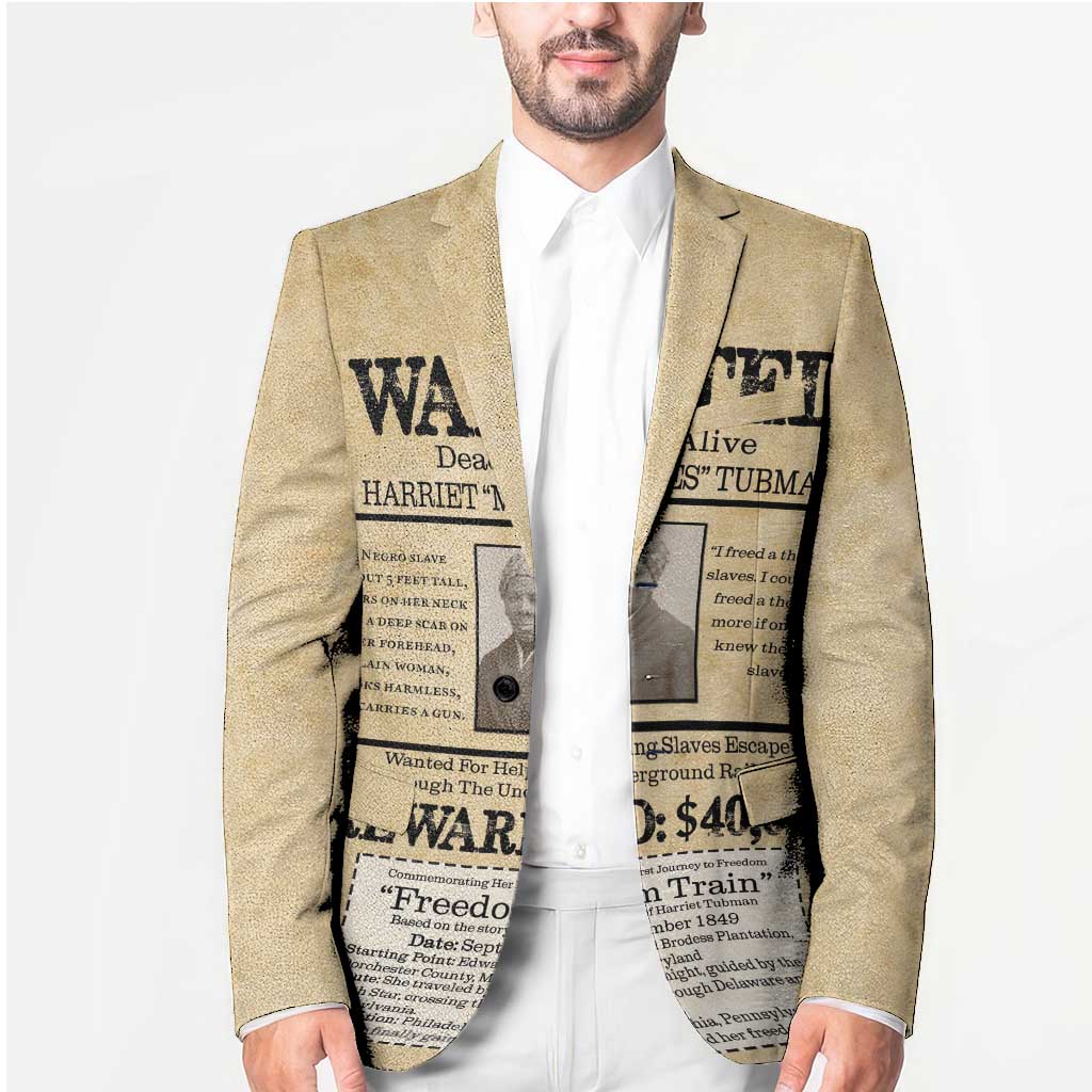 WANTED for Freedom Blazer Harriet Moses Tubman - Wonder Print Shop
