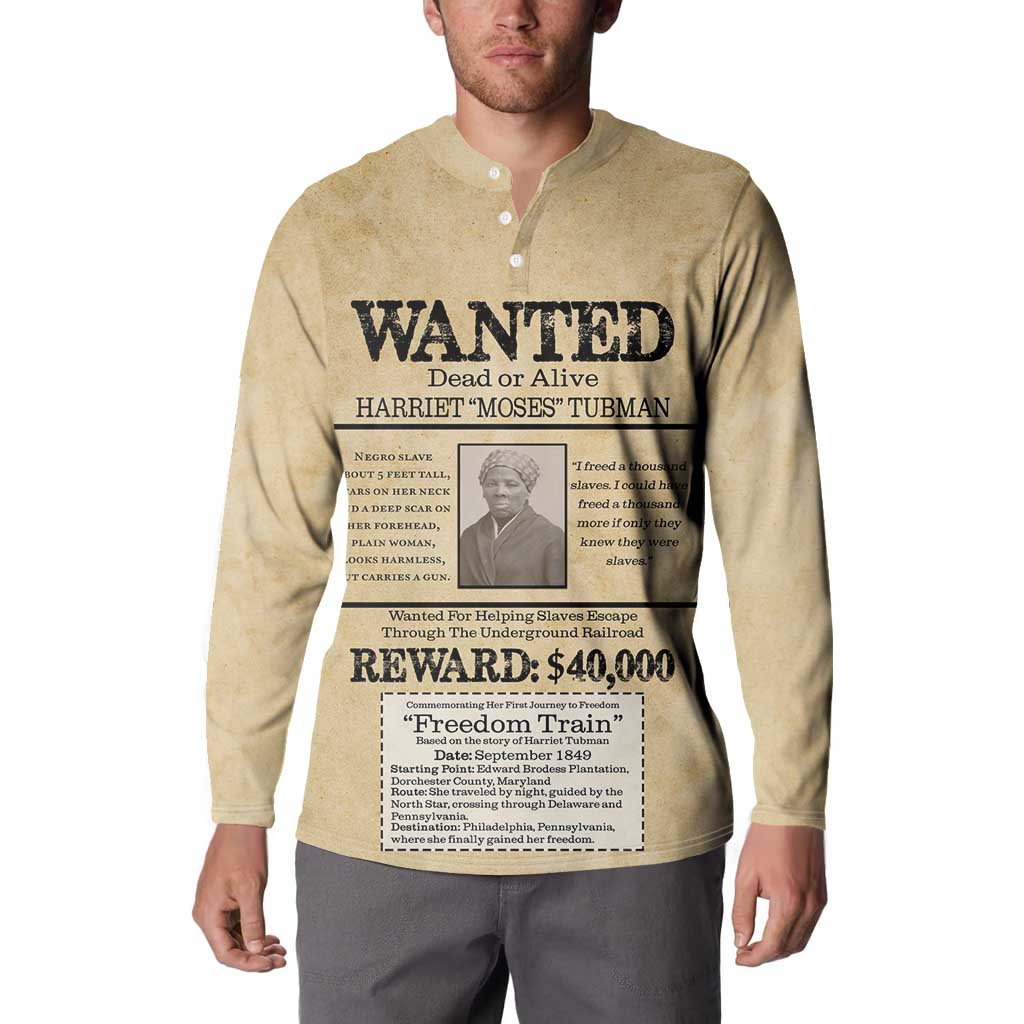 WANTED for Freedom Button Sweatshirt Harriet Moses Tubman - Wonder Print Shop