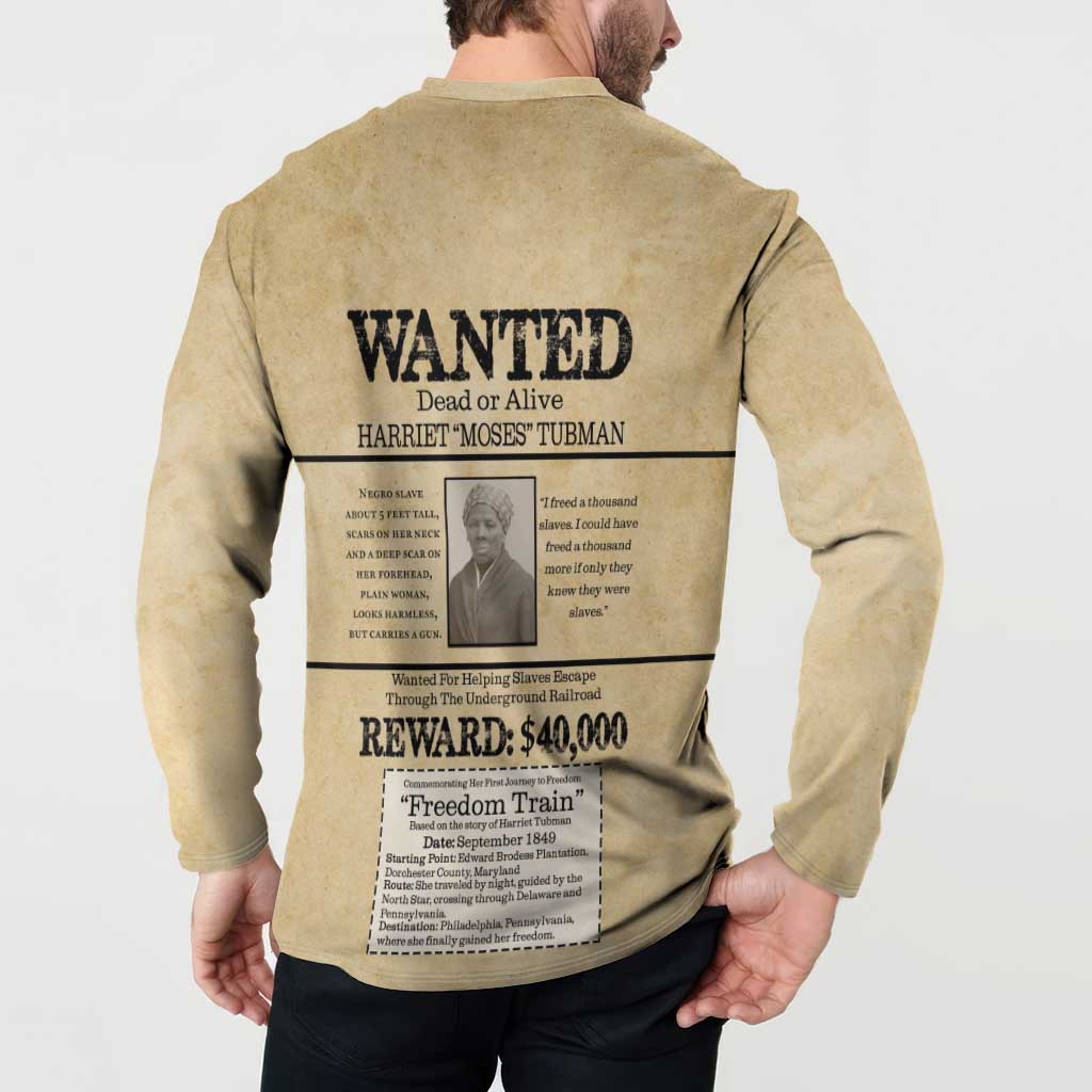 WANTED for Freedom Button Sweatshirt Harriet Moses Tubman - Wonder Print Shop