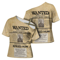 WANTED for Freedom Cross Shoulder Shirt Harriet Moses Tubman - Wonder Print Shop