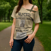 WANTED for Freedom Cross Shoulder Shirt Harriet Moses Tubman - Wonder Print Shop