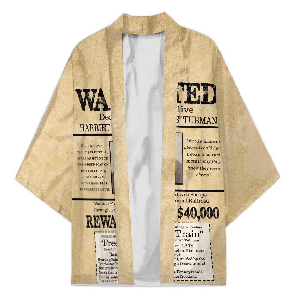 WANTED for Freedom Kimono Harriet Moses Tubman - Wonder Print Shop