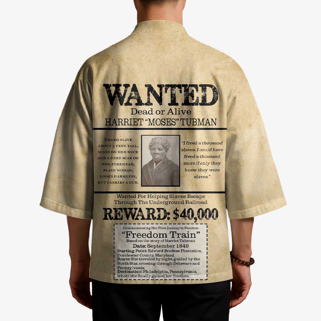 WANTED for Freedom Kimono Harriet Moses Tubman - Wonder Print Shop