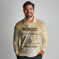 WANTED for Freedom Long Sleeve Polo Shirt Harriet Moses Tubman - Wonder Print Shop