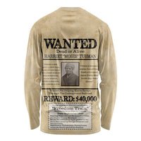 WANTED for Freedom Long Sleeve Shirt Harriet Moses Tubman - Wonder Print Shop