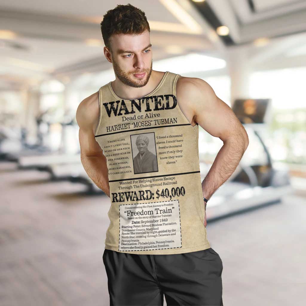 WANTED for Freedom Men Tank Top Harriet Moses Tubman - Wonder Print Shop