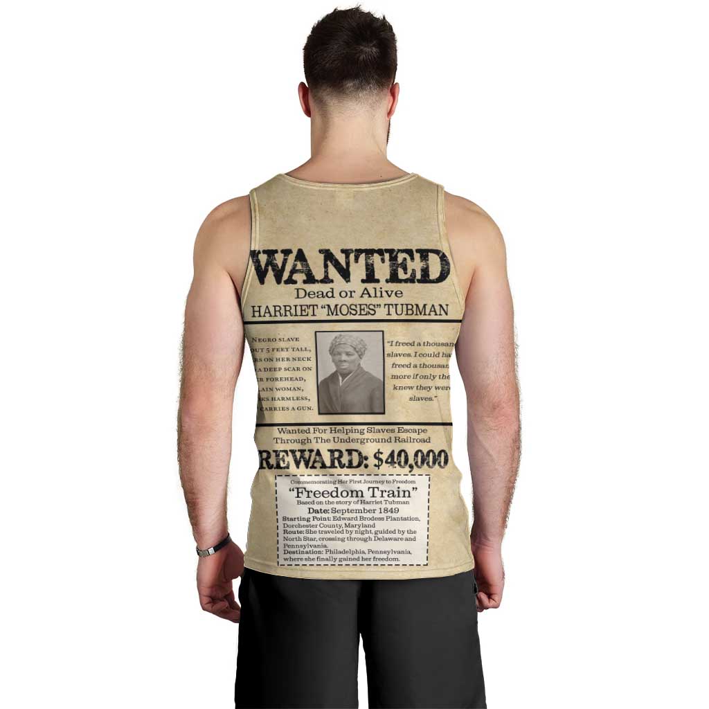 WANTED for Freedom Men Tank Top Harriet Moses Tubman - Wonder Print Shop
