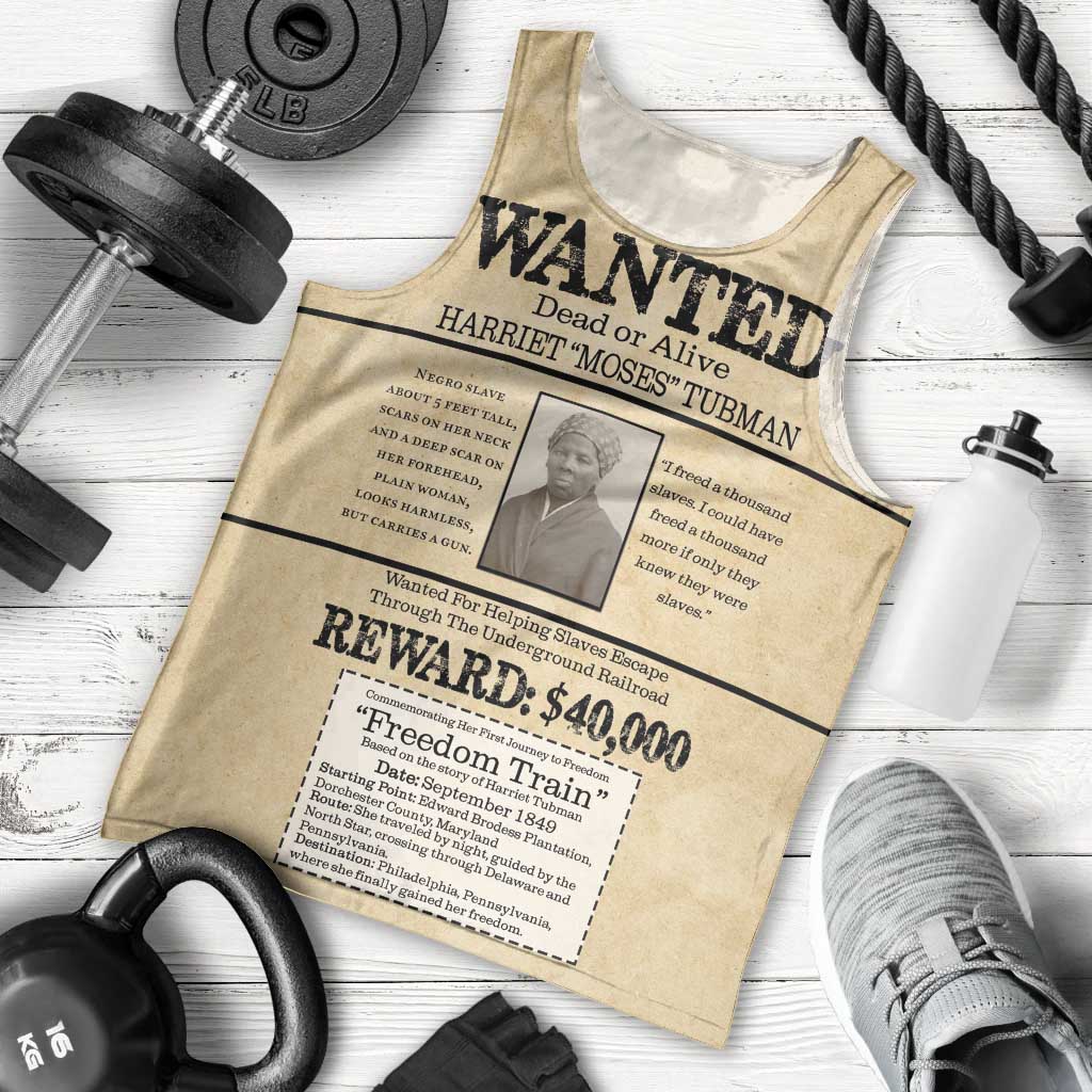 WANTED for Freedom Men Tank Top Harriet Moses Tubman - Wonder Print Shop