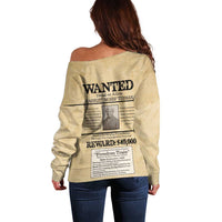 WANTED for Freedom Off Shoulder Sweater Harriet Moses Tubman - Wonder Print Shop