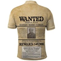 WANTED for Freedom Polo Shirt Harriet Moses Tubman - Wonder Print Shop
