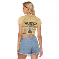 WANTED for Freedom Raglan Cropped T Shirt Harriet Moses Tubman - Wonder Print Shop
