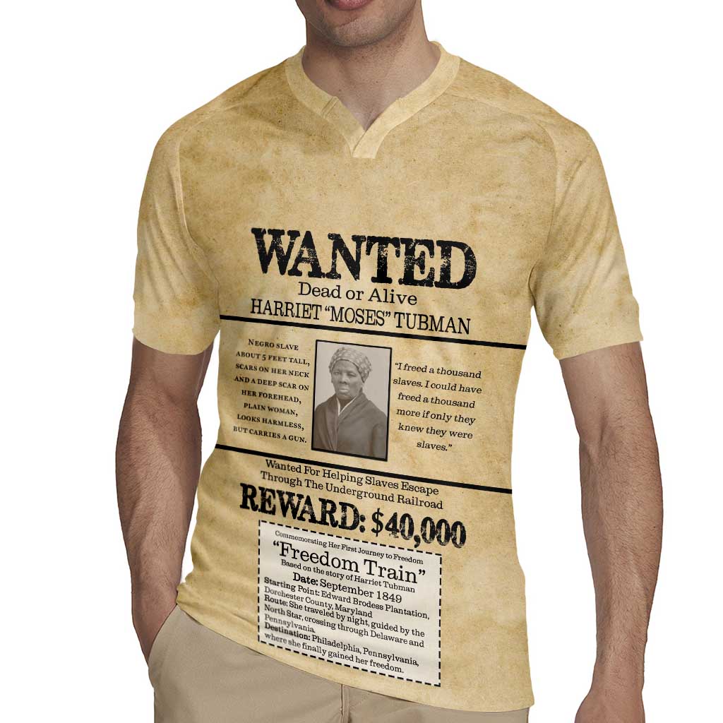 WANTED for Freedom Rugby Jersey Harriet Moses Tubman - Wonder Print Shop