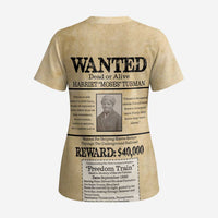 WANTED for Freedom Scrub Top Harriet Moses Tubman - Wonder Print Shop