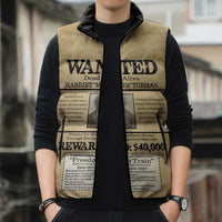 WANTED for Freedom Sleeveless Puffer Jacket Harriet Moses Tubman - Wonder Print Shop