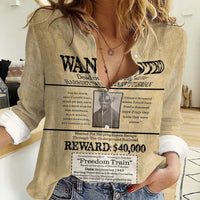 WANTED for Freedom Women Casual Shirt Harriet Moses Tubman - Wonder Print Shop