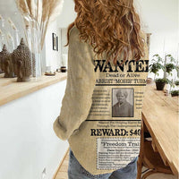 WANTED for Freedom Women Casual Shirt Harriet Moses Tubman - Wonder Print Shop