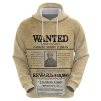 WANTED for Freedom Zip Hoodie Harriet Moses Tubman - Wonder Print Shop